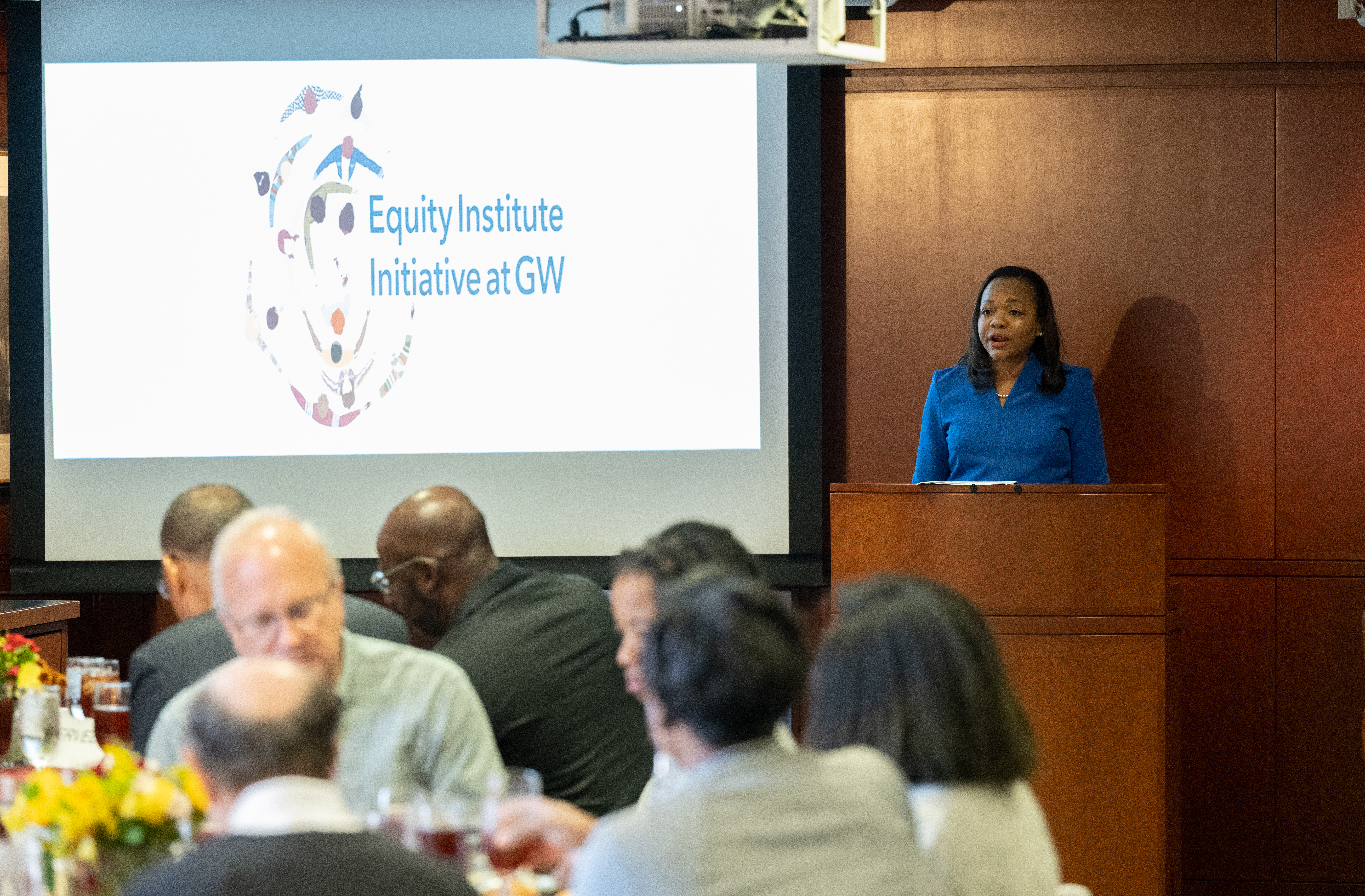 Assistant Attorney General Kristen Clarke speaking at the Equity Institute Initiative showcase