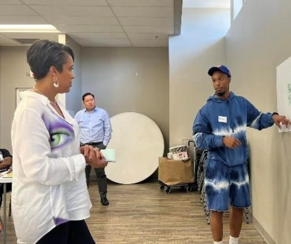 talking with community members