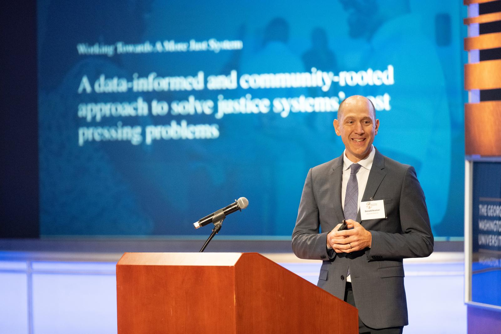 Donald Braman speaking at the Equity Institute Initiative showcase