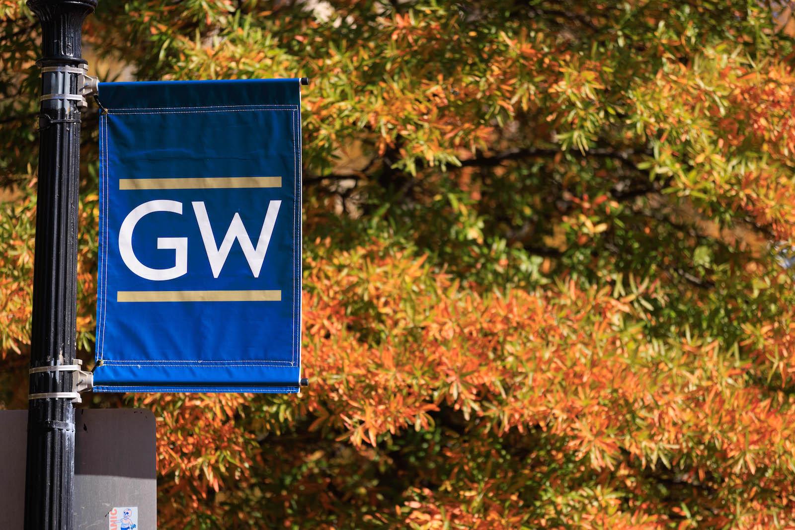 GW flag on campus