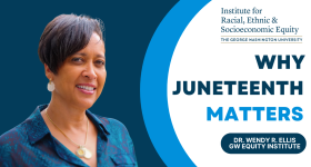 Image of Dr. Ellis and the text "Why Juneteenth Matters"
